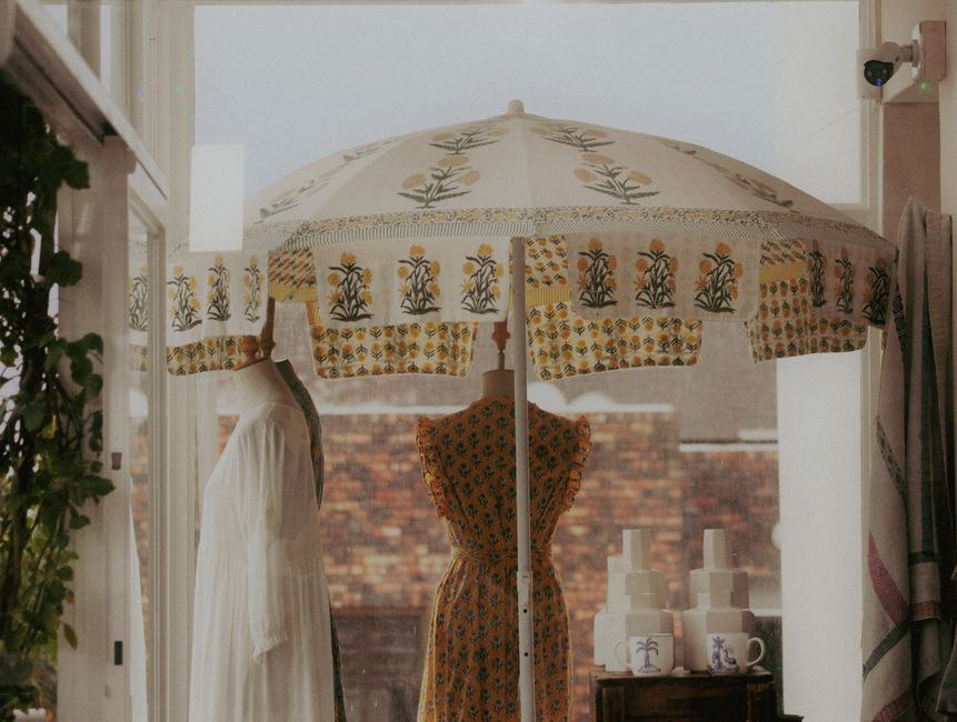 Reproduction 70s maxi dress with empire seam and bias-cut skirt