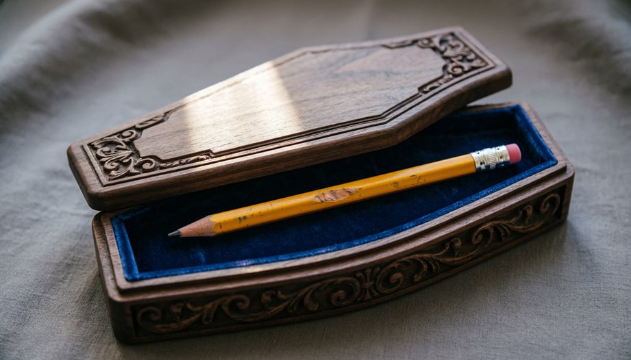 a collector storing a 1920s hairpin in a lined box, natural daylight