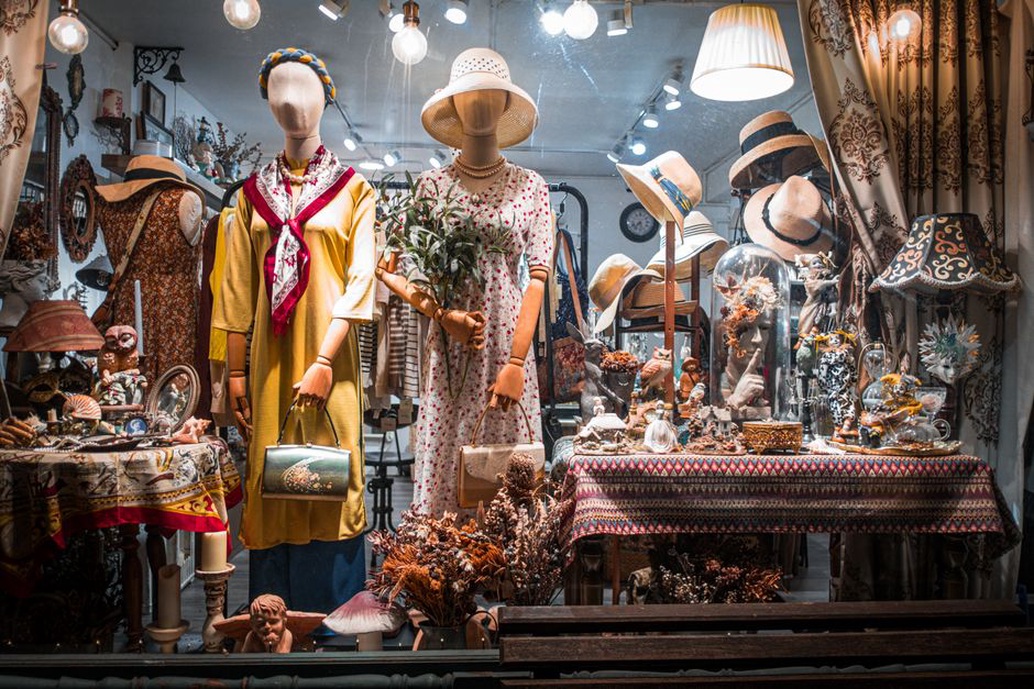 Braided headband displayed on a vintage millinery mannequin