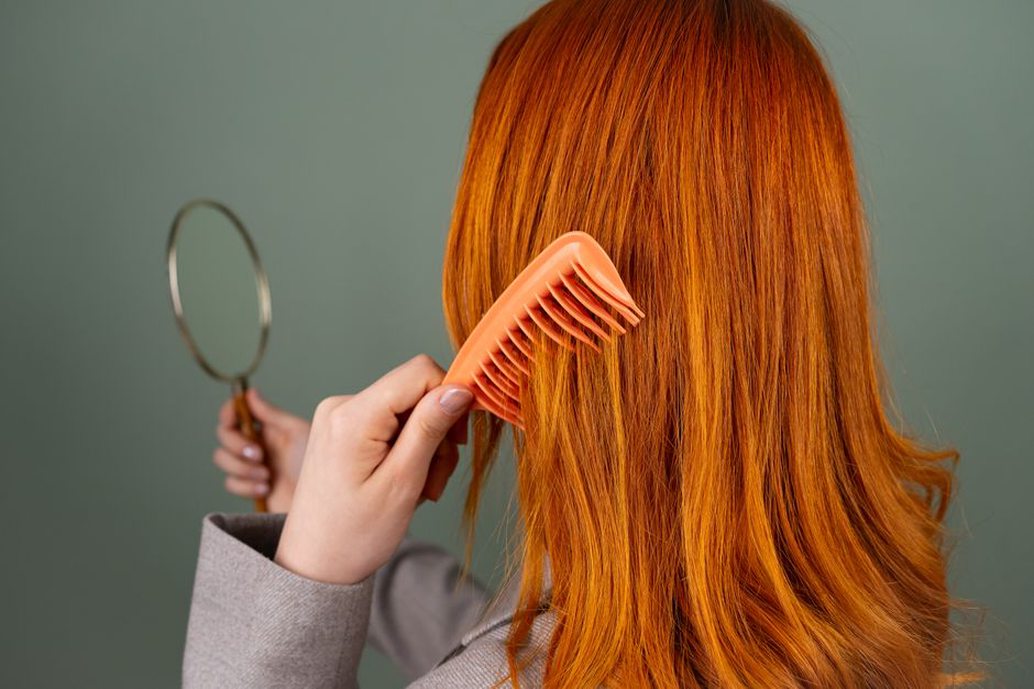 Celluloid hair combs in warm amber and tortoiseshell tones