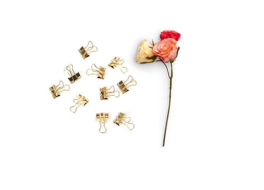 Honey-coloured cellulose acetate barrette with embossed floral motif