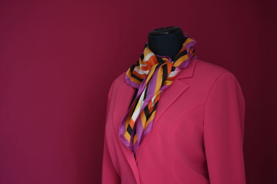 faithful copy of a 1960s wool blazer on a dress form
