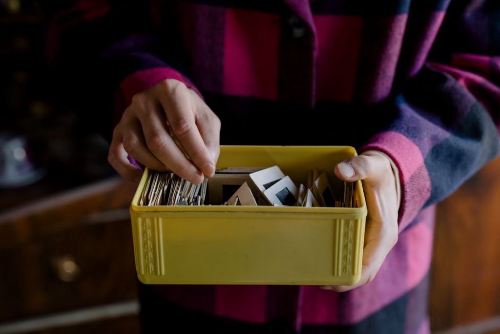 Labelled boxes holding protected combs and ribbons